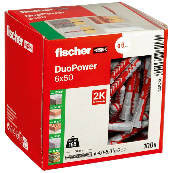 Fischer Universeelplug DuoPower 6x50mm Nylon 100st DIY ds